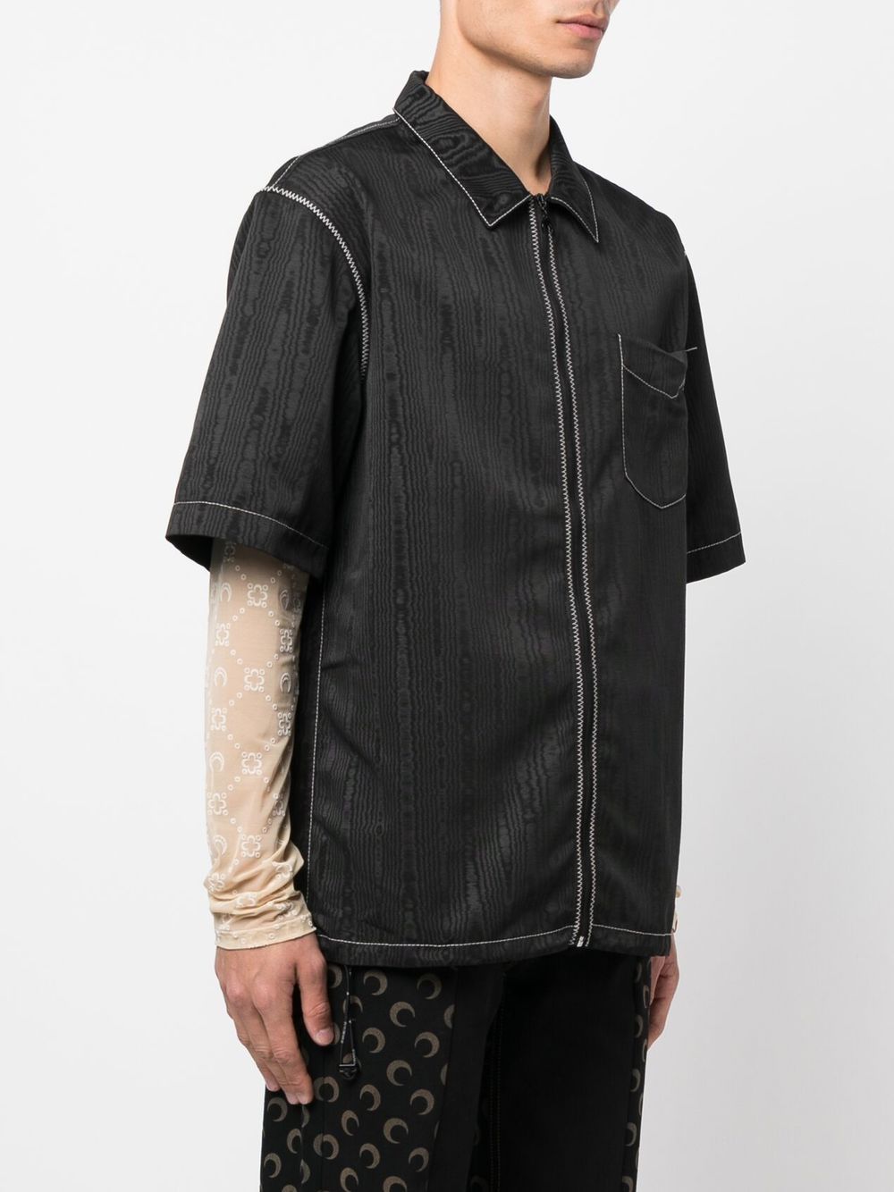 Zip-Up Short-Sleeve Shirt