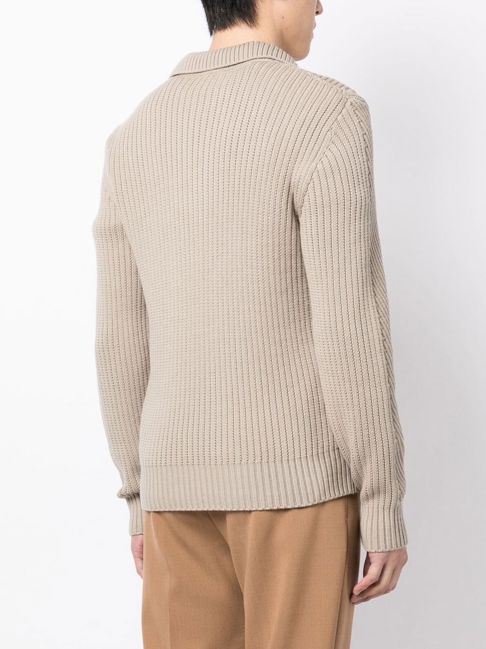 V-Neck Ribbed-Knit Jumper