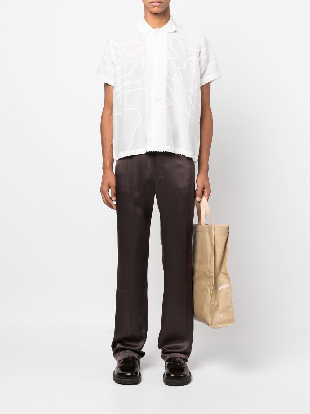 Mid-Rise Straight-Leg Trousers