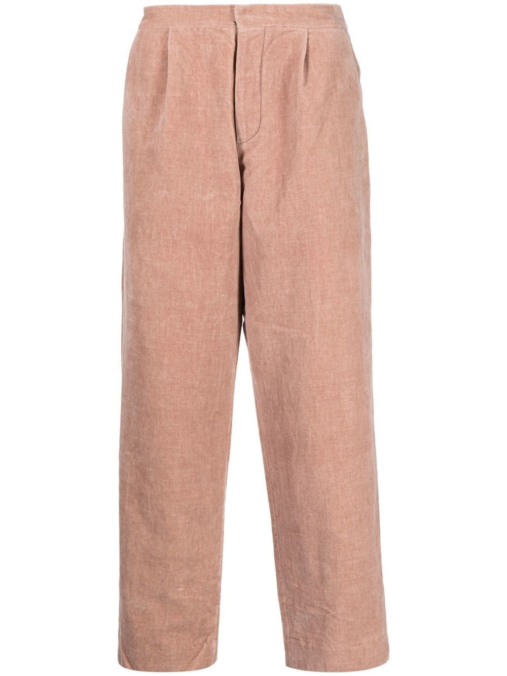 Cropped Melange Wool Trousers