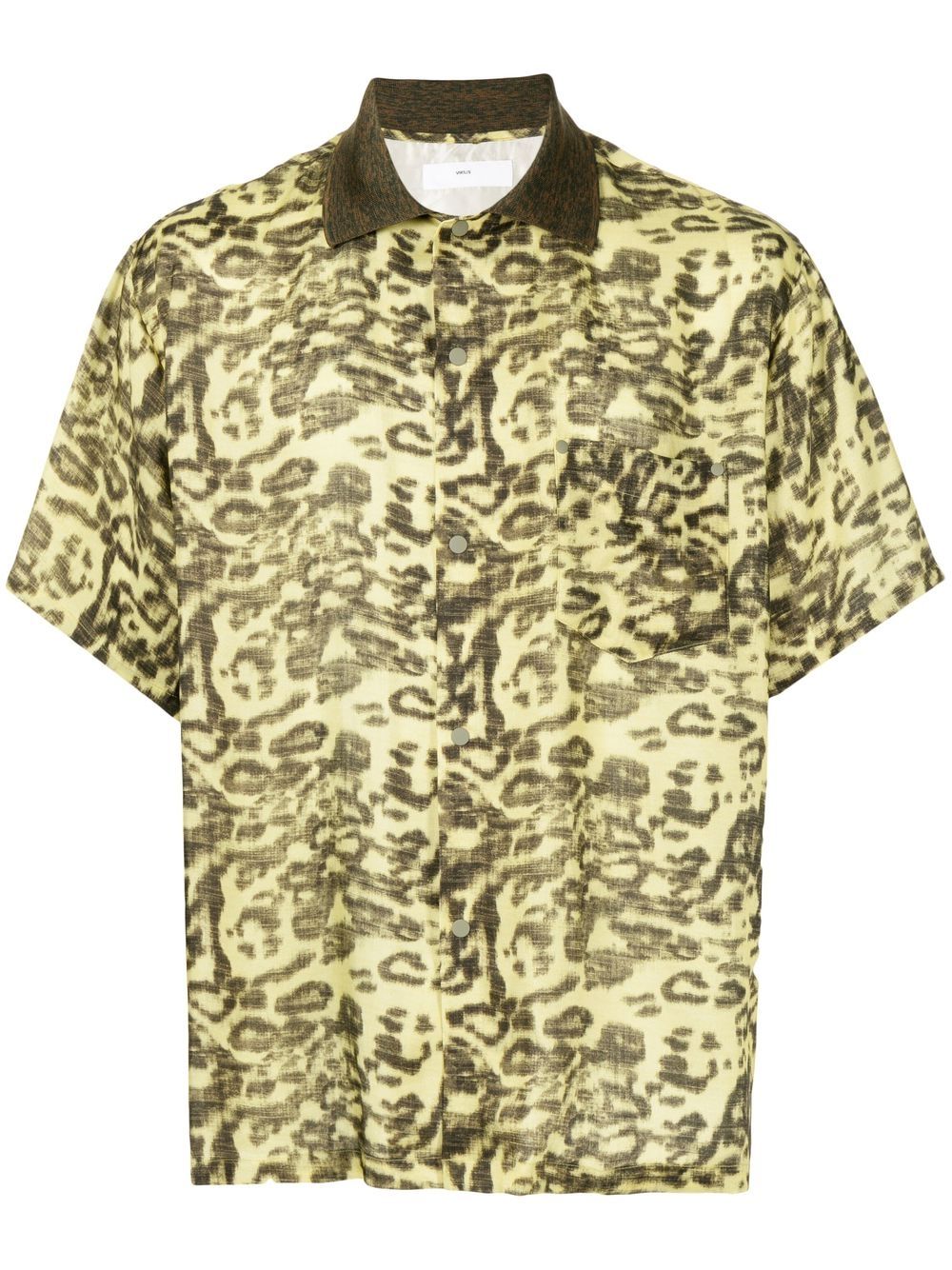 Leopard-Print Short-Sleeved Shirt