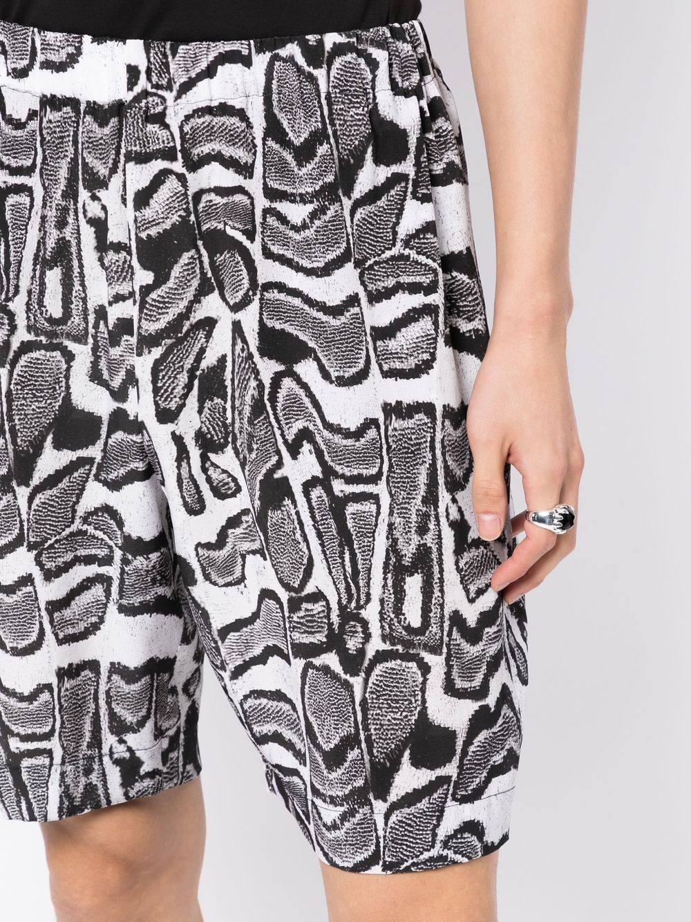 Abstract-Pattern Silk Shorts