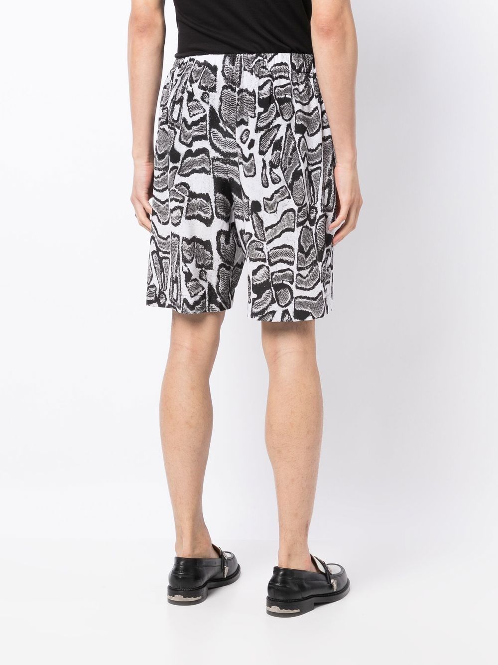 Abstract-Pattern Silk Shorts