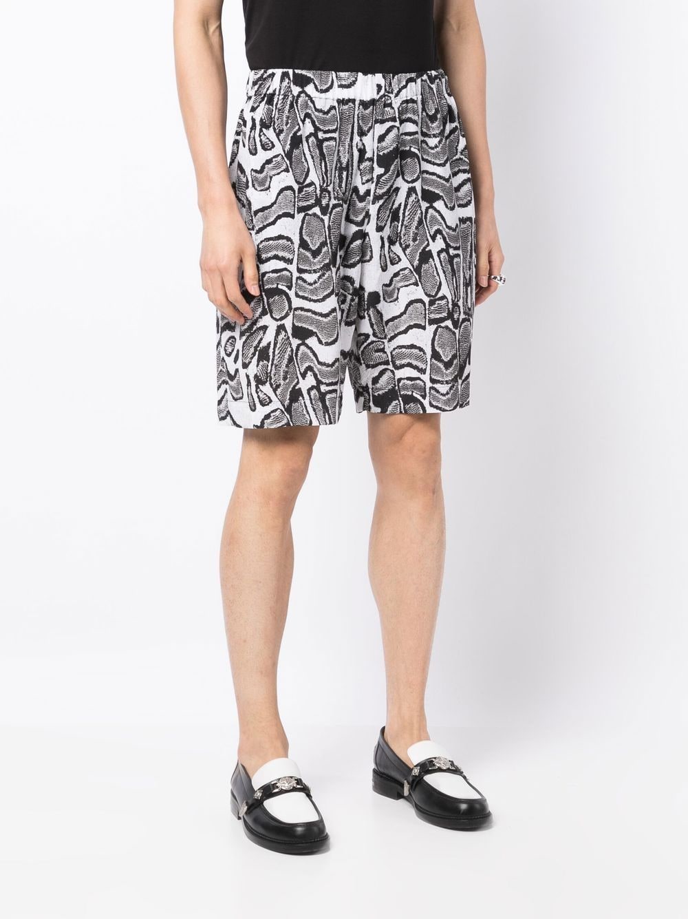 Abstract-Pattern Silk Shorts