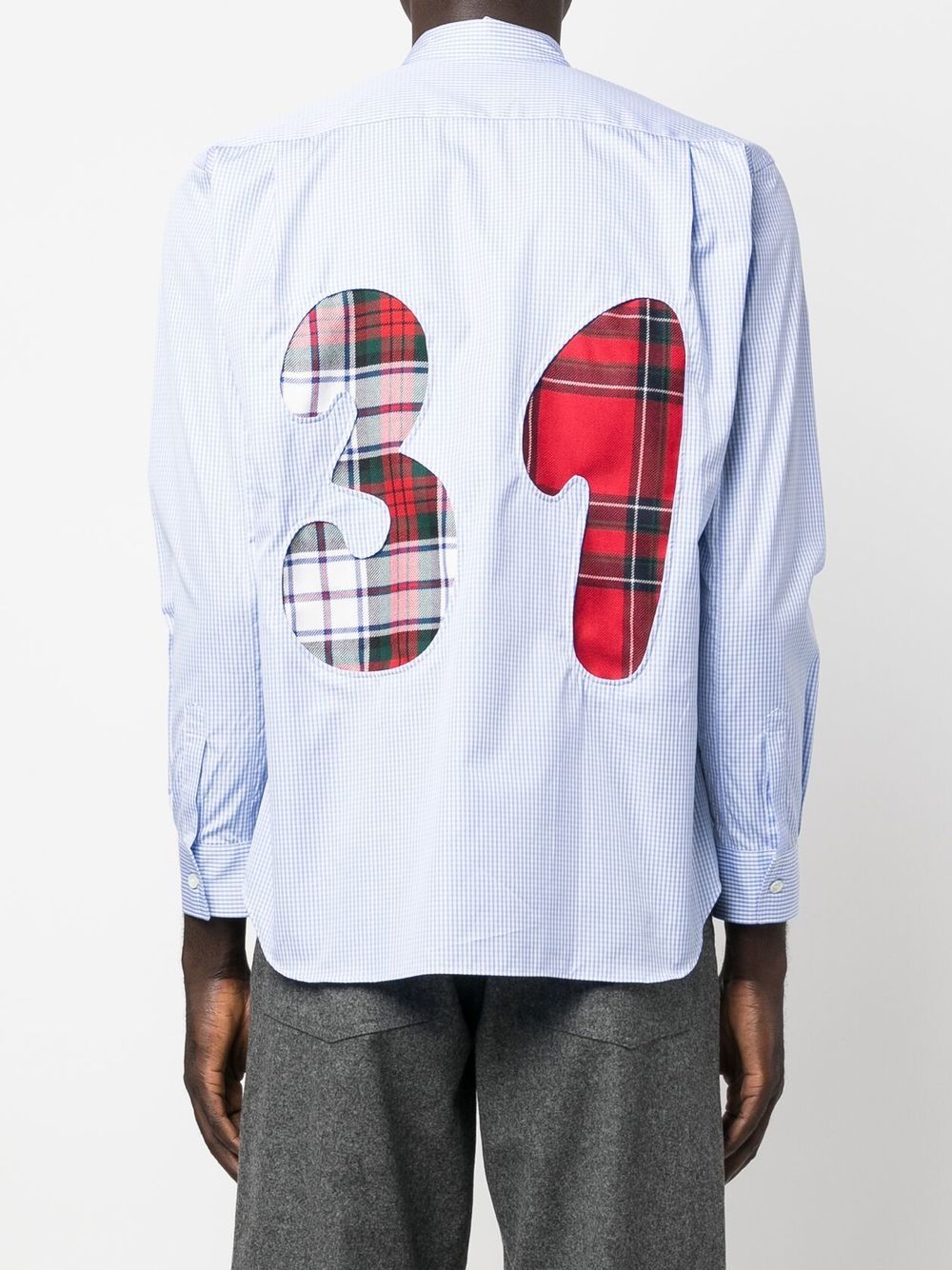 Check-Pattern Numbered Shirt