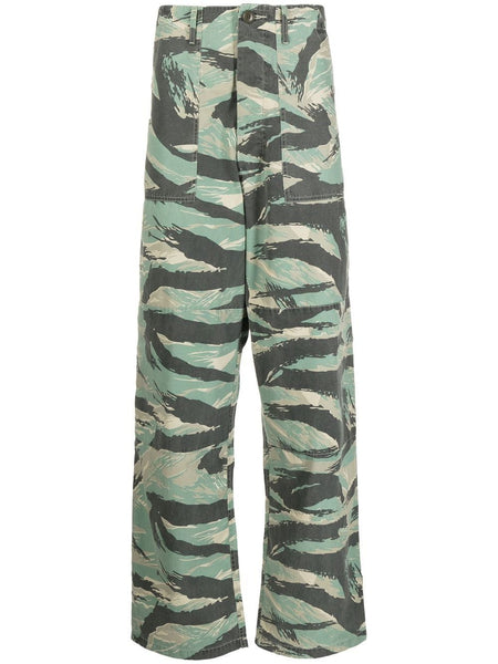 Camouflage-Print Straight-Leg Trousers