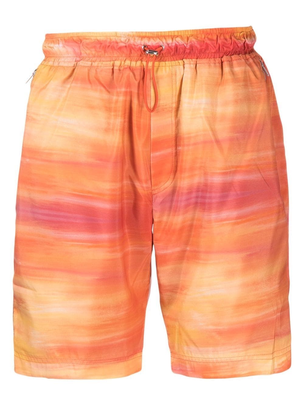 Abstract-Print Drawstring Swim Shorts