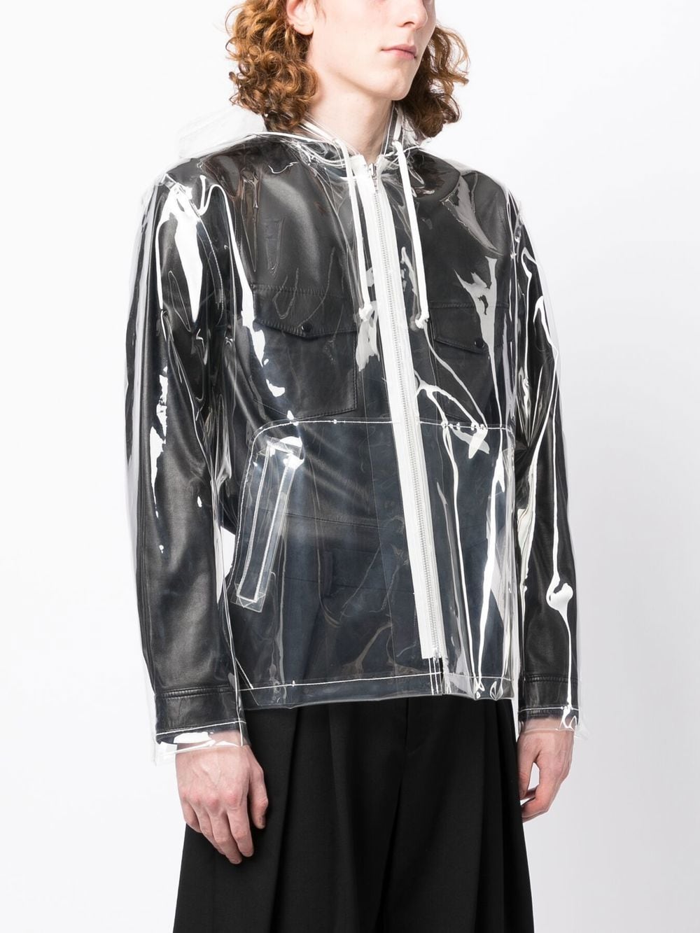 Slogan-Print Transparent Jacket