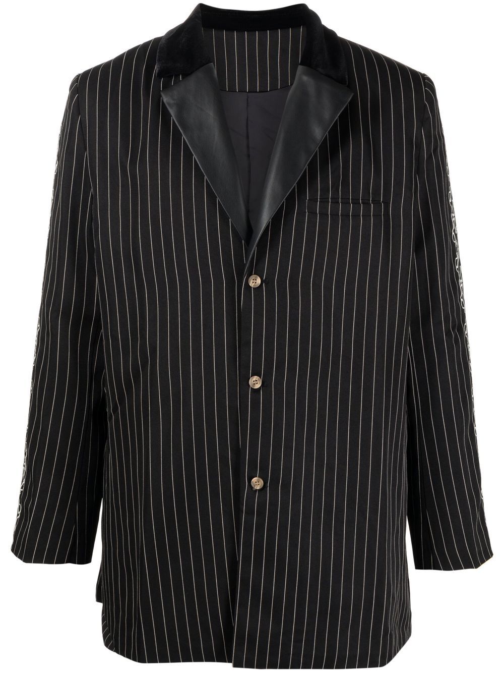 Stripe-Print Single-Breasted Blazer