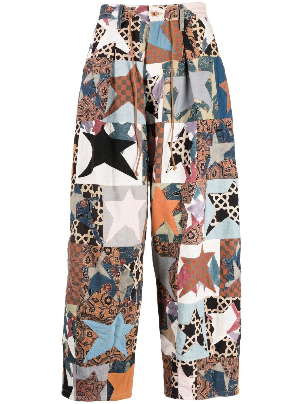 Patchwork Wide Leg Trousers