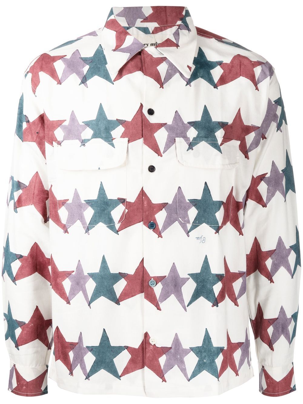 Star-Print Button-Up Shirt