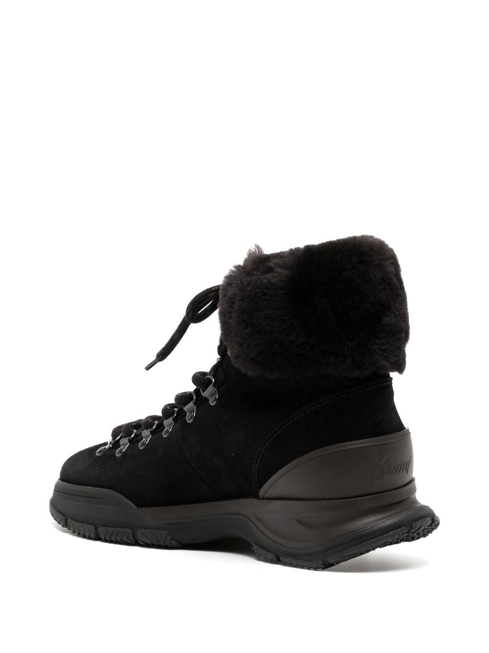 Fur-Trim Lace Up Boots