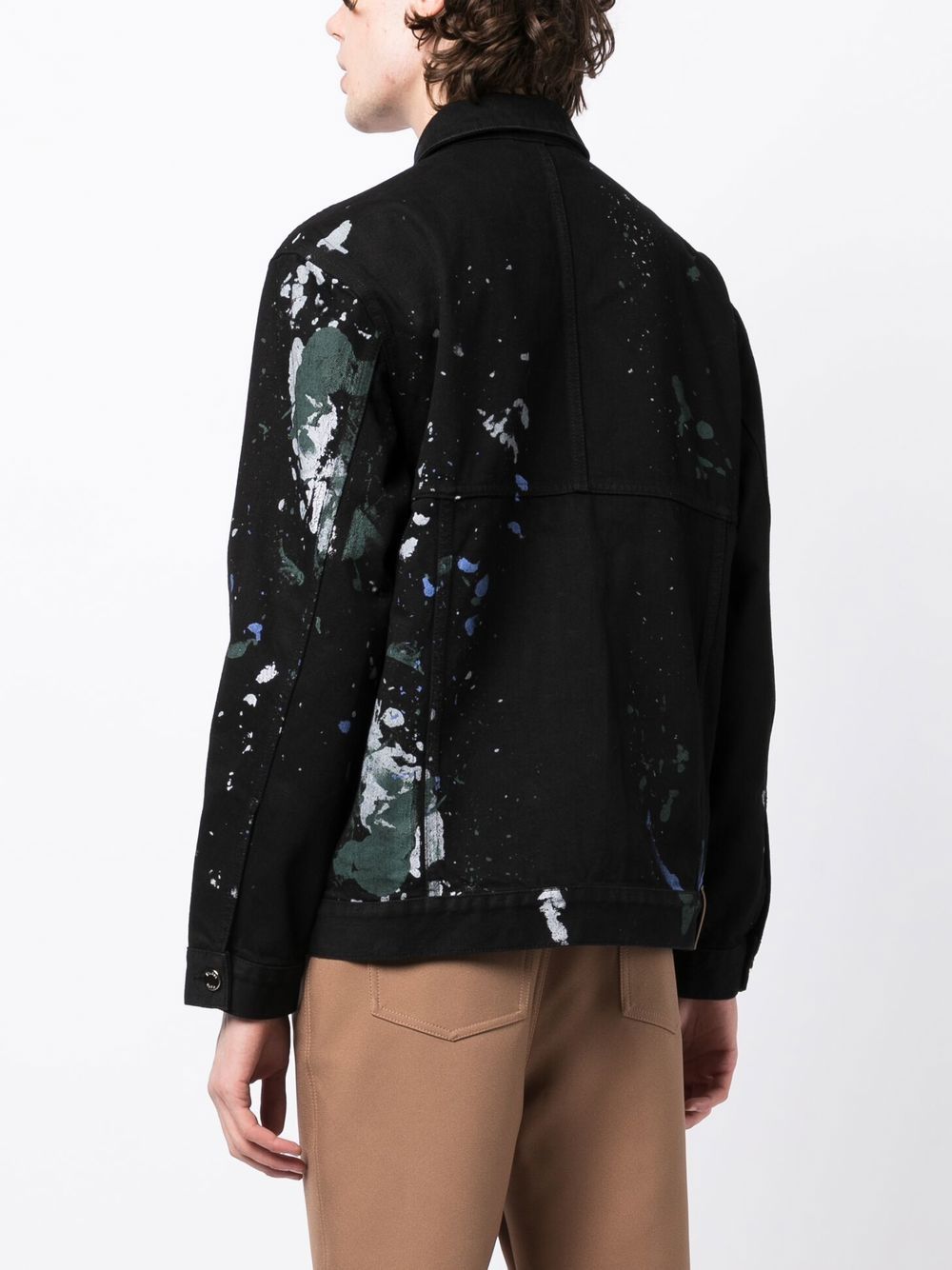 Painterly-Print Buttoned Jacket