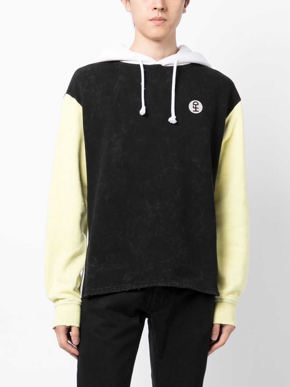 Photograph-Print Colour-Block Hoodie