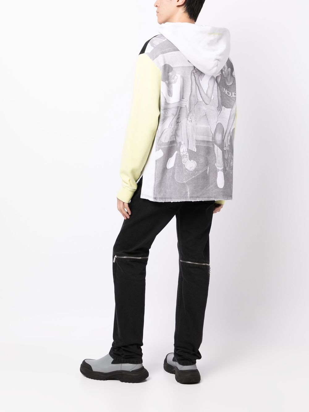 Photograph-Print Colour-Block Hoodie