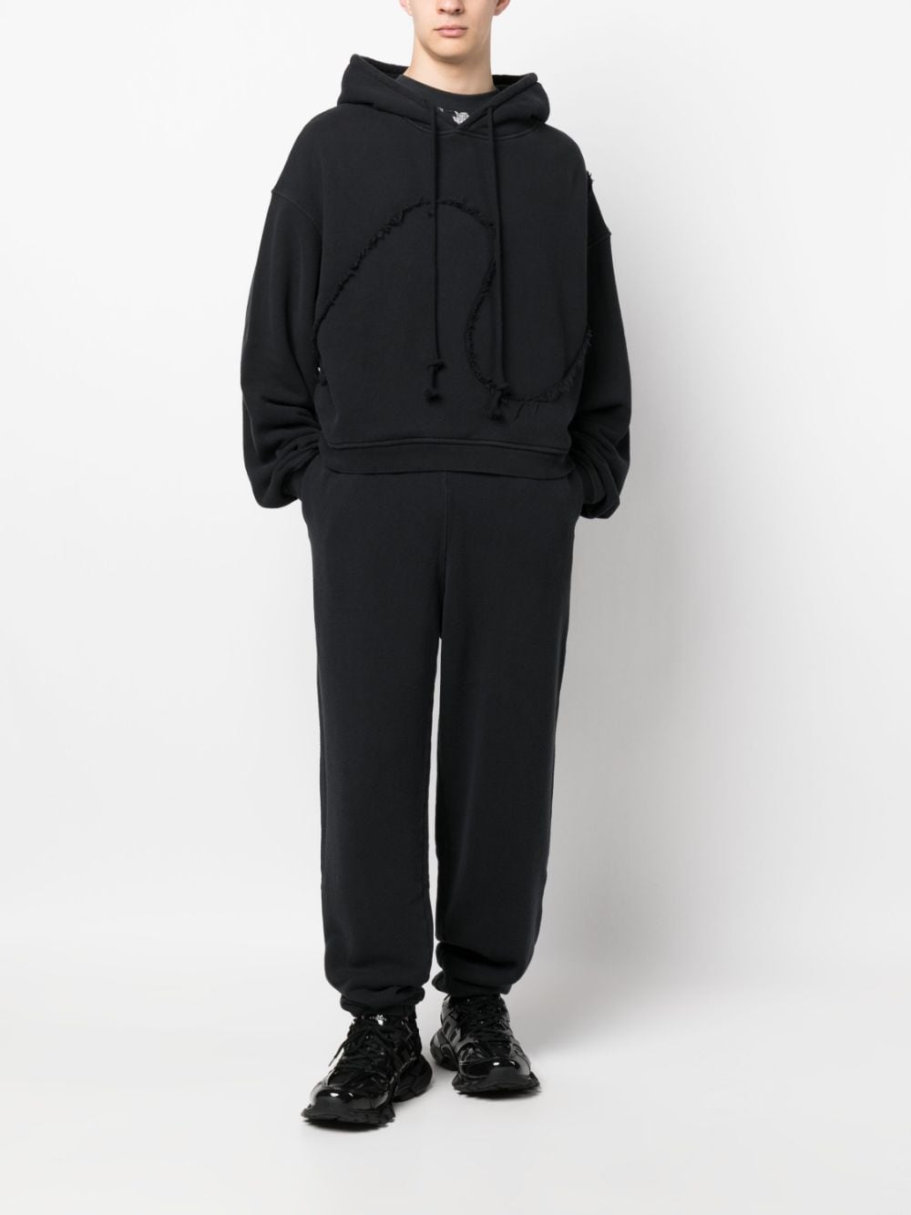 Jersey-Fleece Cotton Track Pants