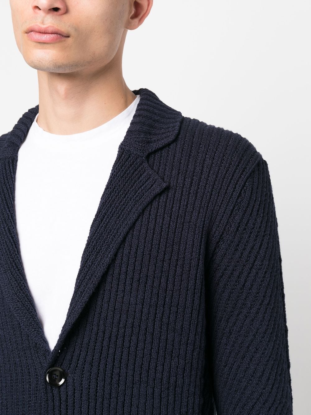 Ribbed-Knit Cotton Cardigan