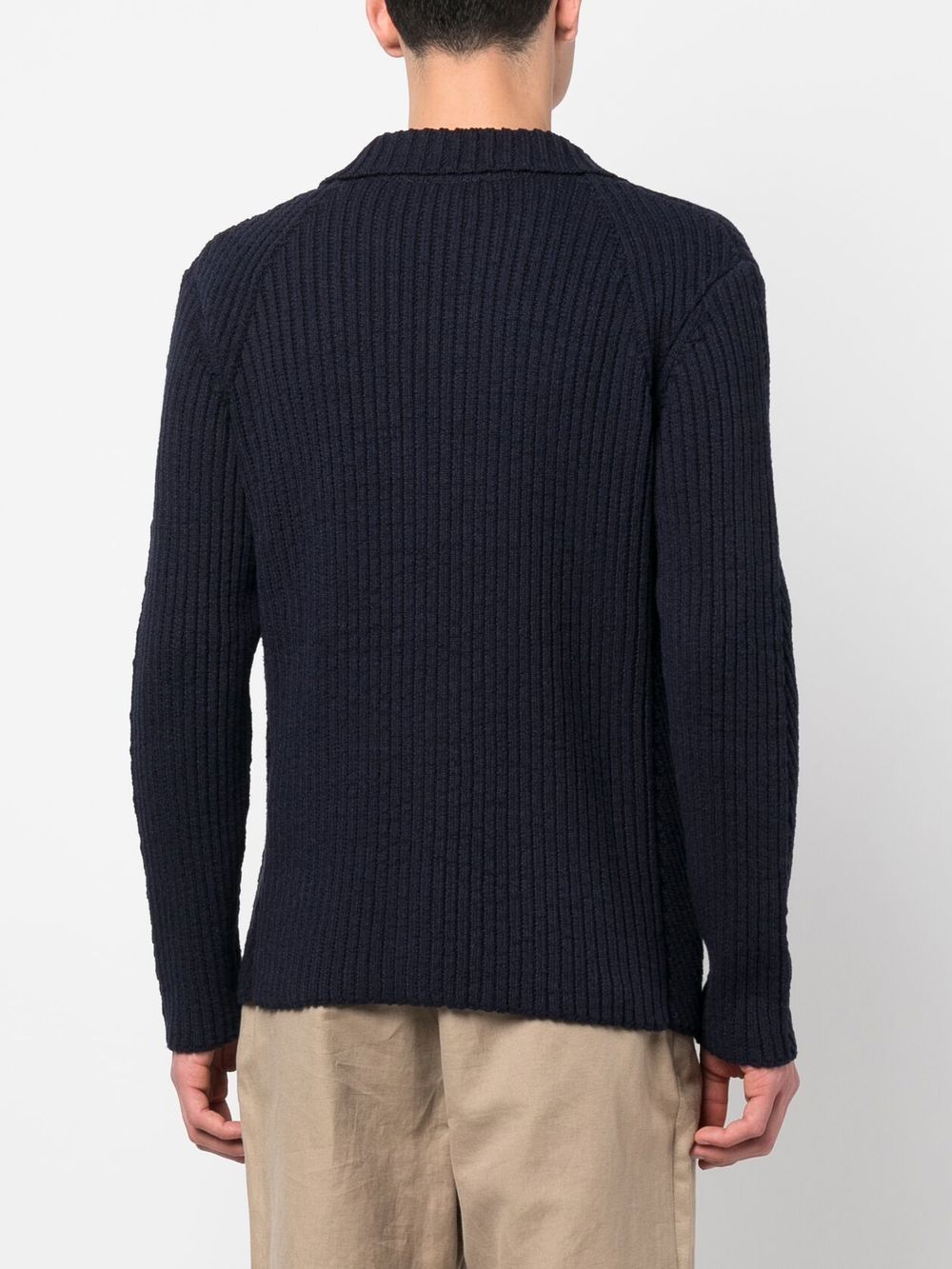 Ribbed-Knit Cotton Cardigan