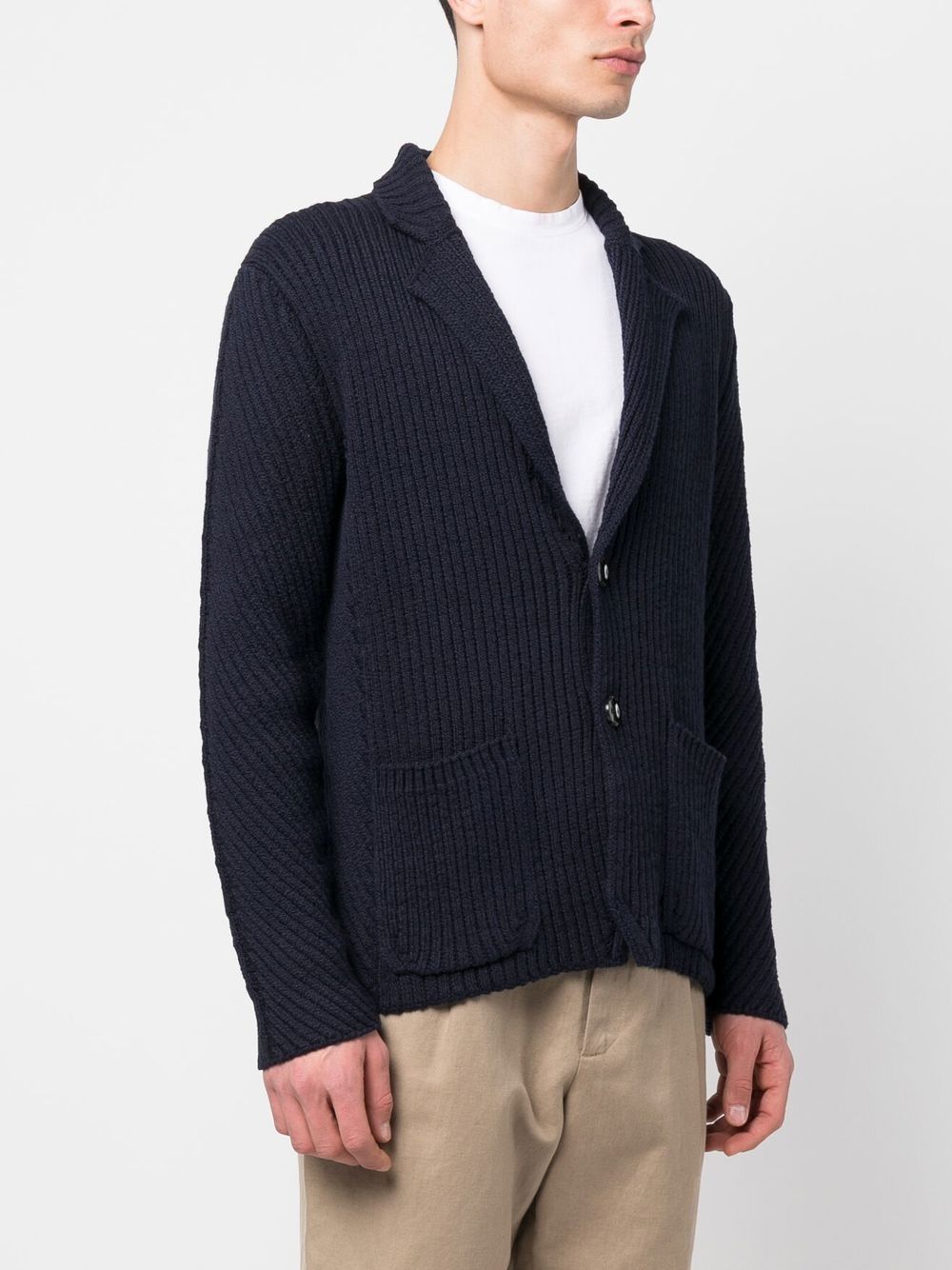 Ribbed-Knit Cotton Cardigan