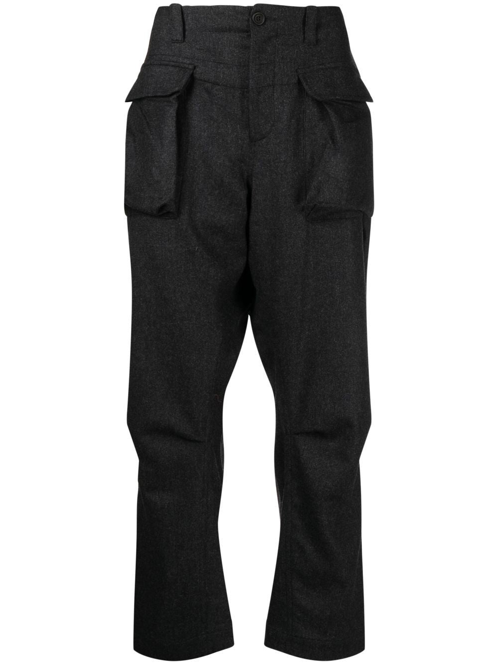 Flap-Pocket Straight-Leg Trousers