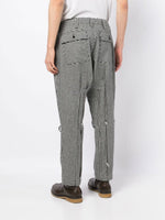Houndstooth Rear-Zip Tapered Trousers