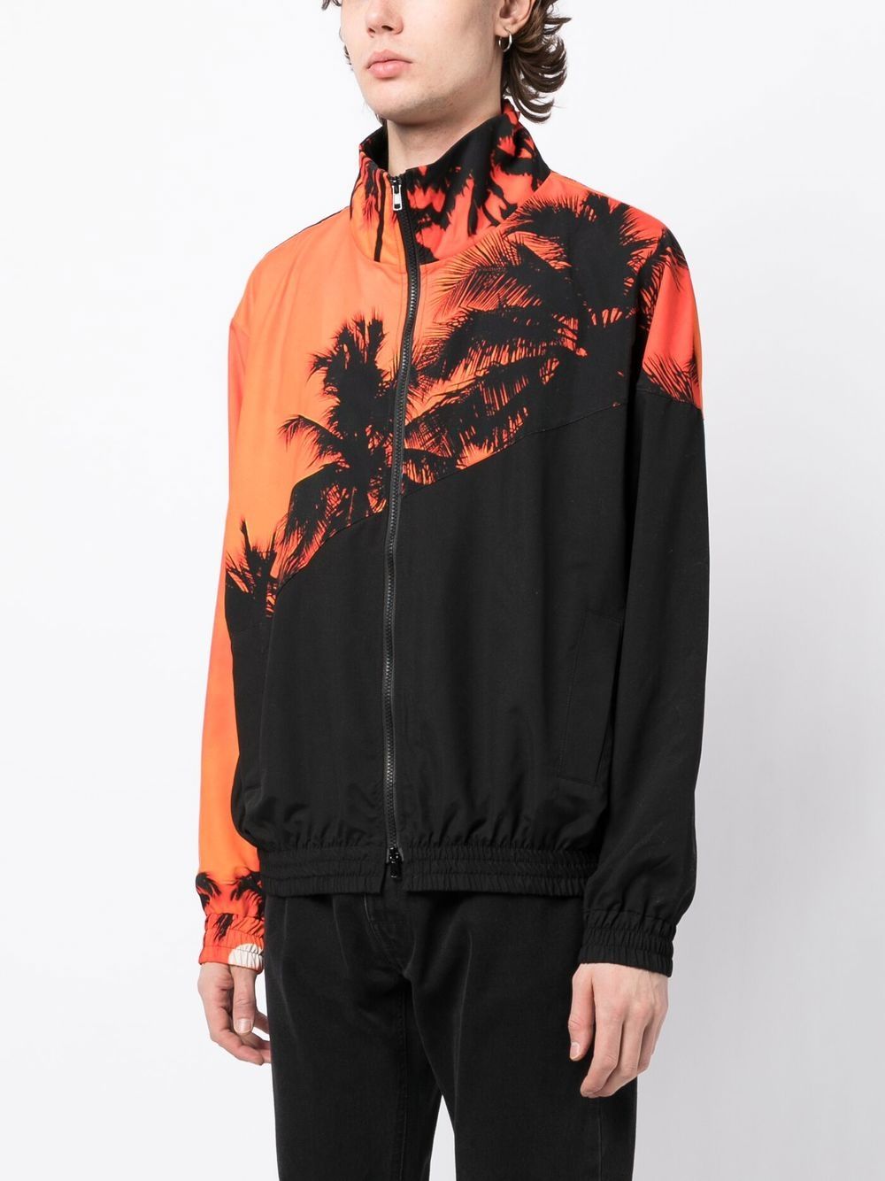 Palm-Tree Print Bomber Jacket