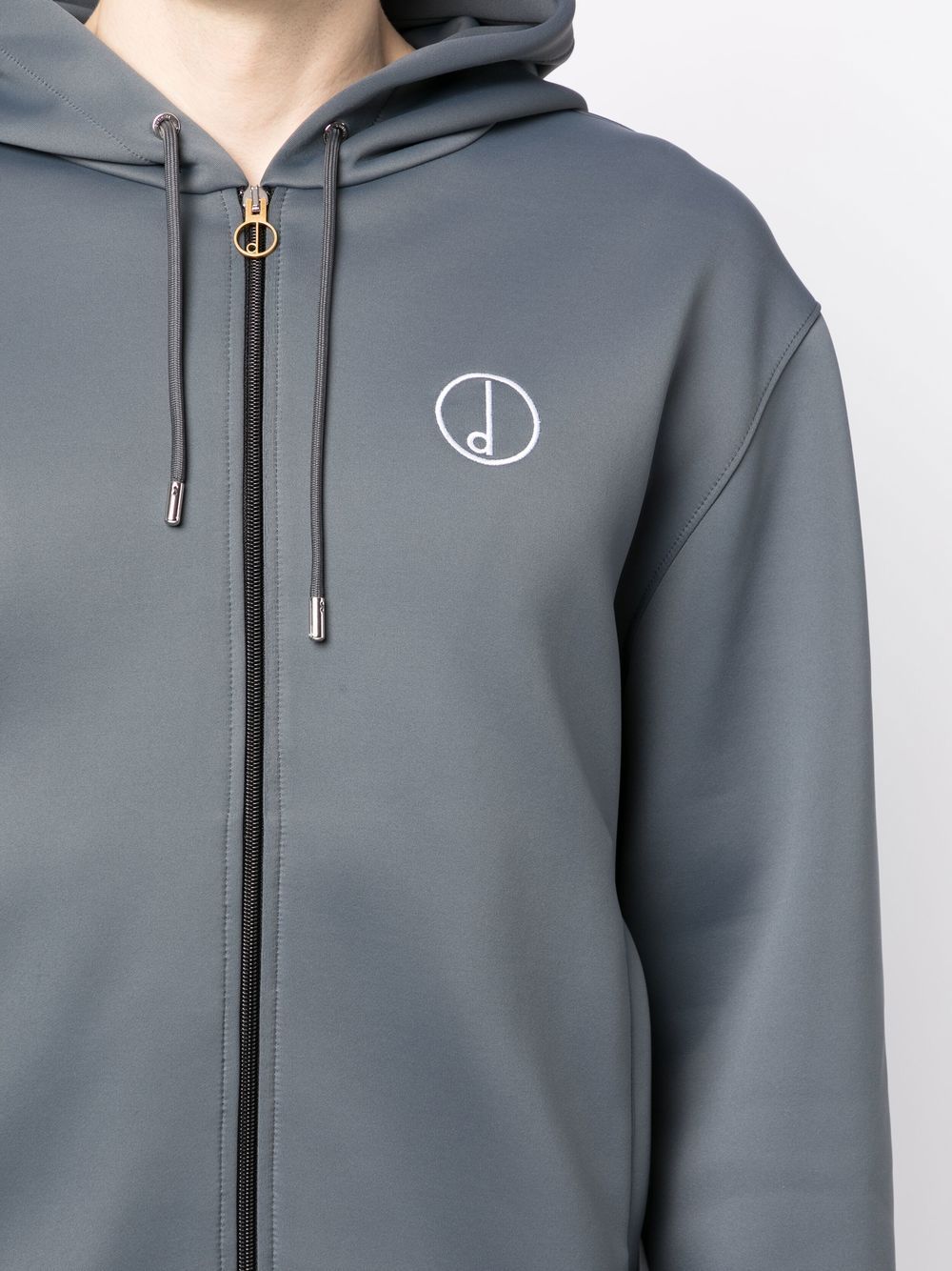 Embroidered-Logo Zip-Up Hoodie