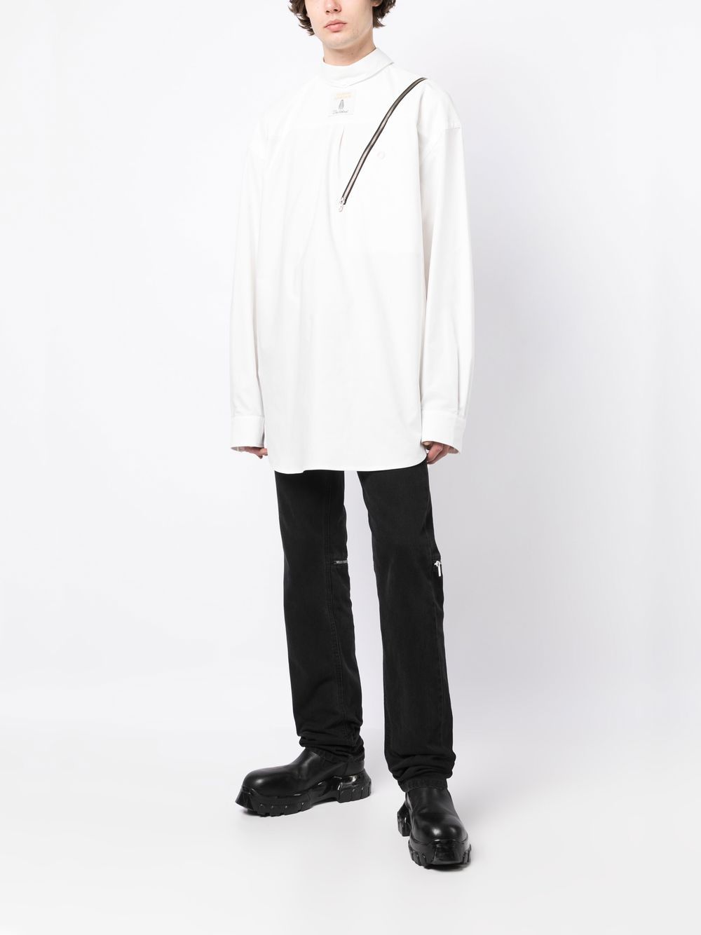 Zip-Detail Long-Sleeved Shirt