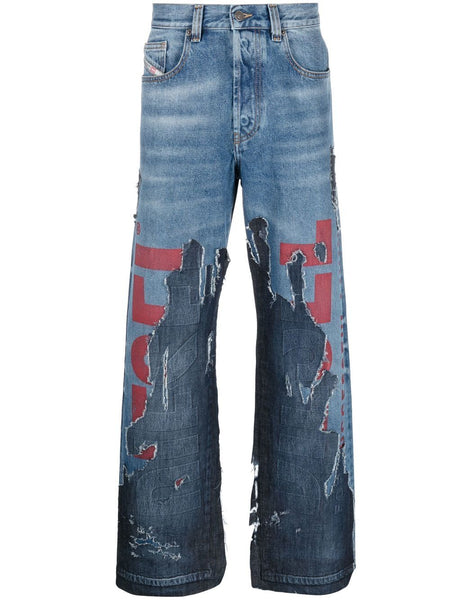 Panelled-Design Jeans