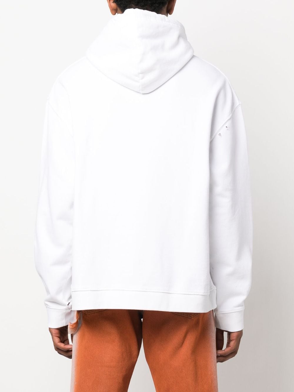 Logo Patch Ripped Hoodie