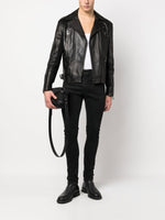 Leather-Trim Biker Jacket