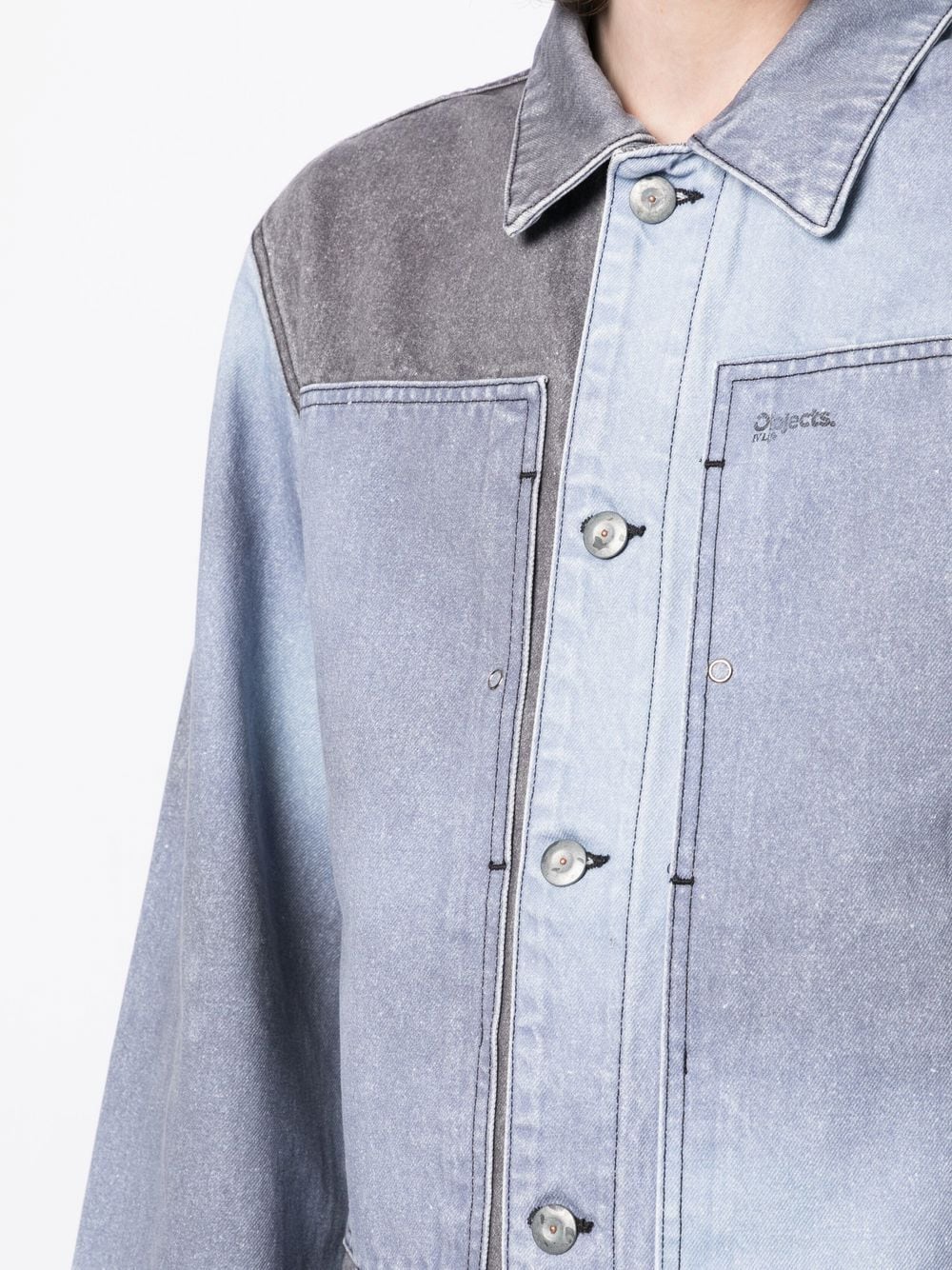 Two-Tone Denim Shirt Jacket