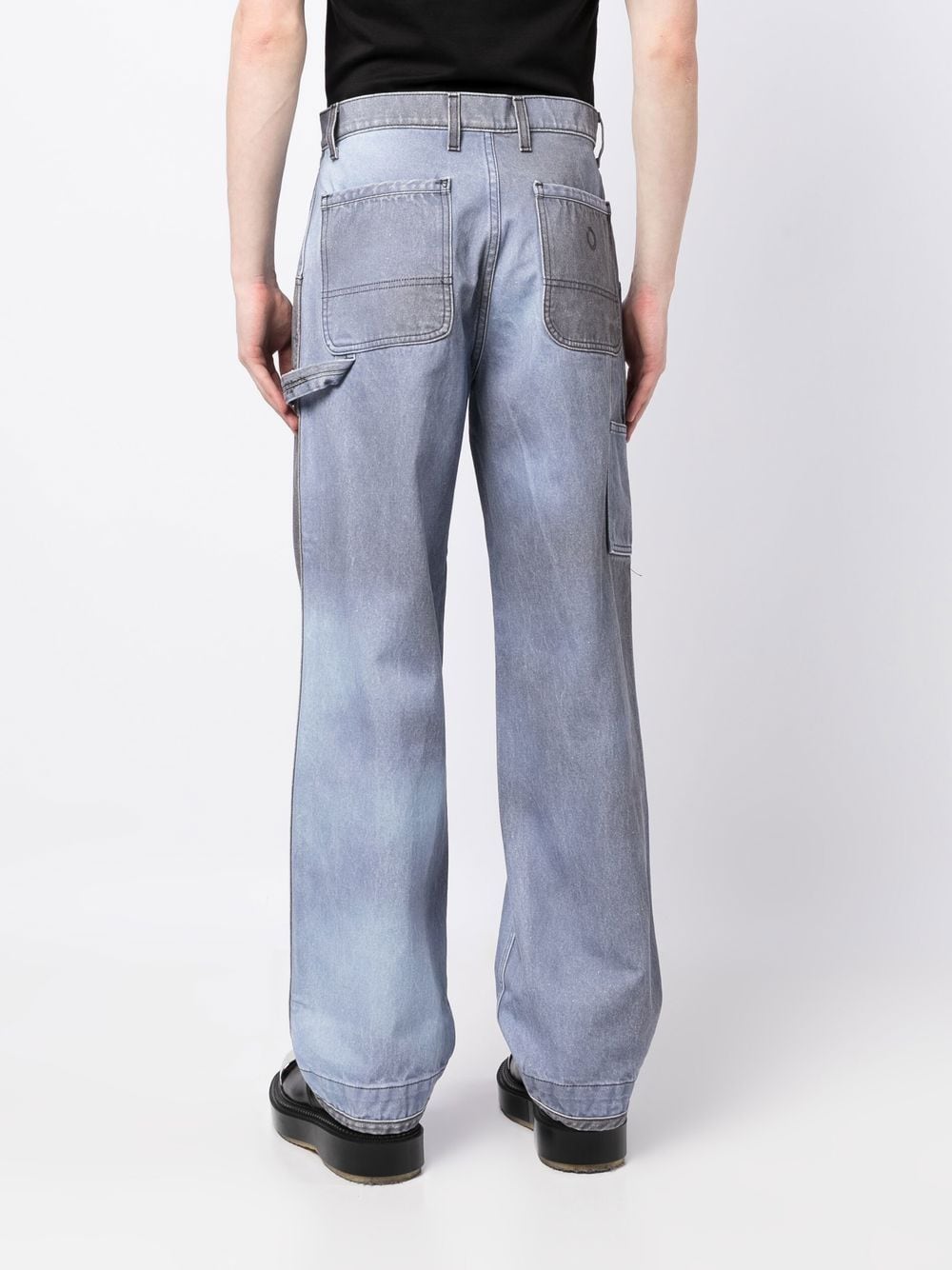 Two-Tone Straight Denim Trousers