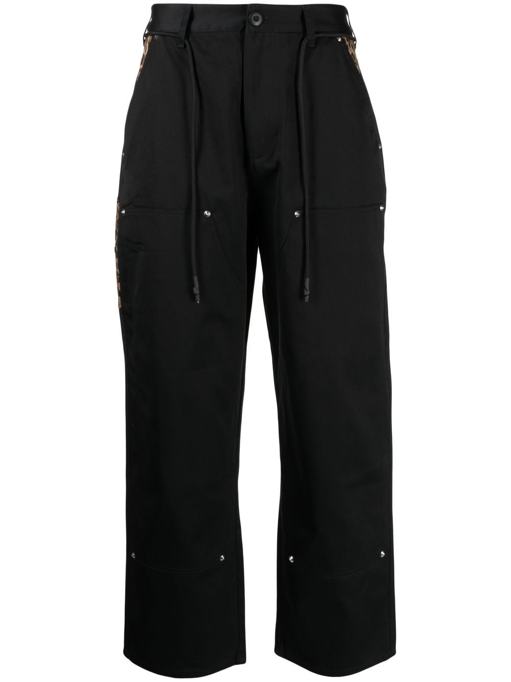 Carpenter Leopard-Print Trim Trousers