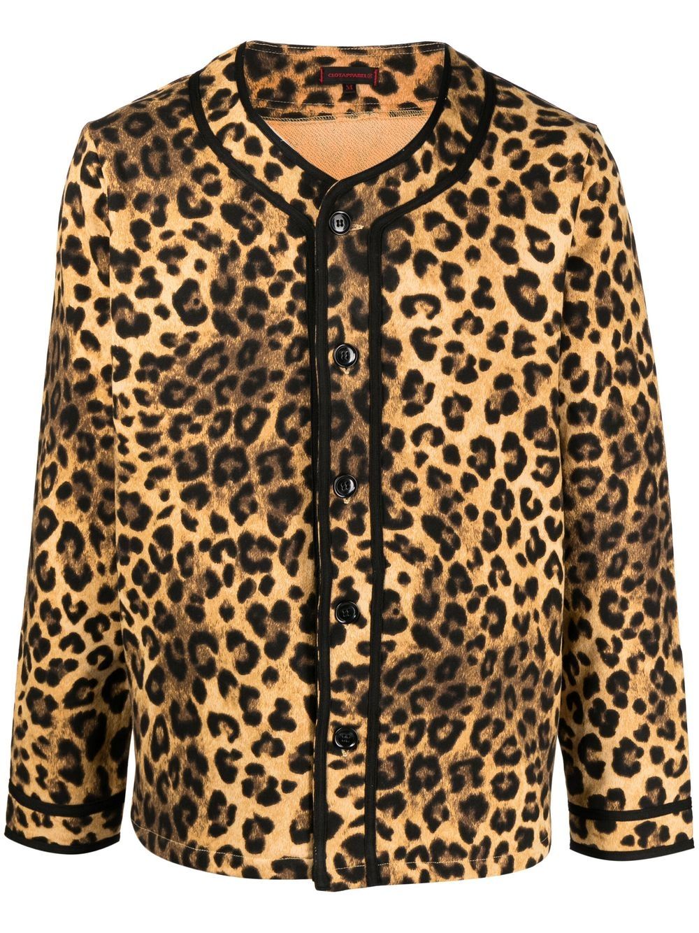 Leopard-Print Button-Front Cardigan