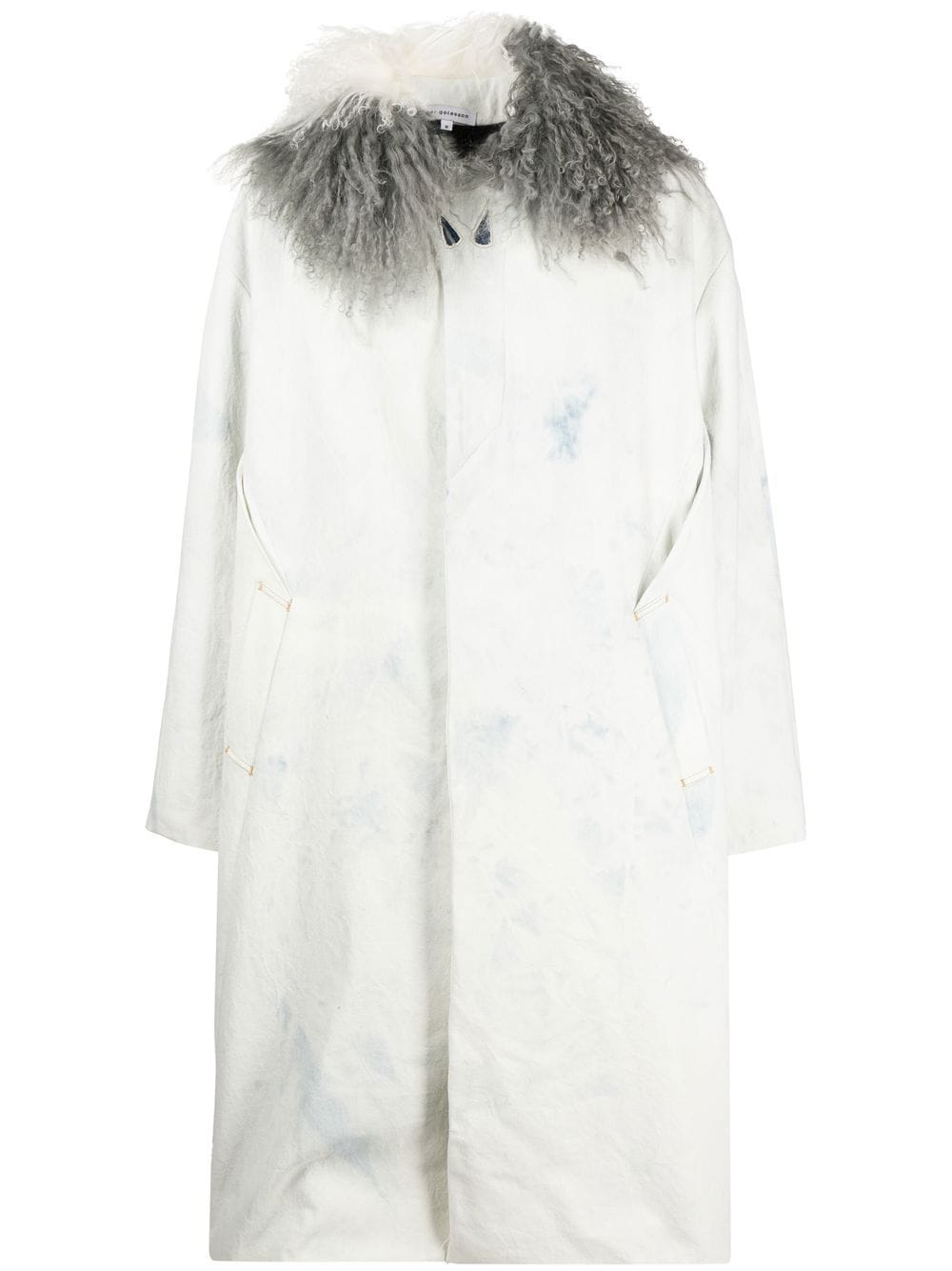 Long Shearling-Collar Coat