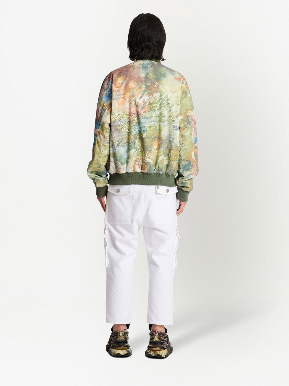 Painting-Print Reversible Bomber Jacket