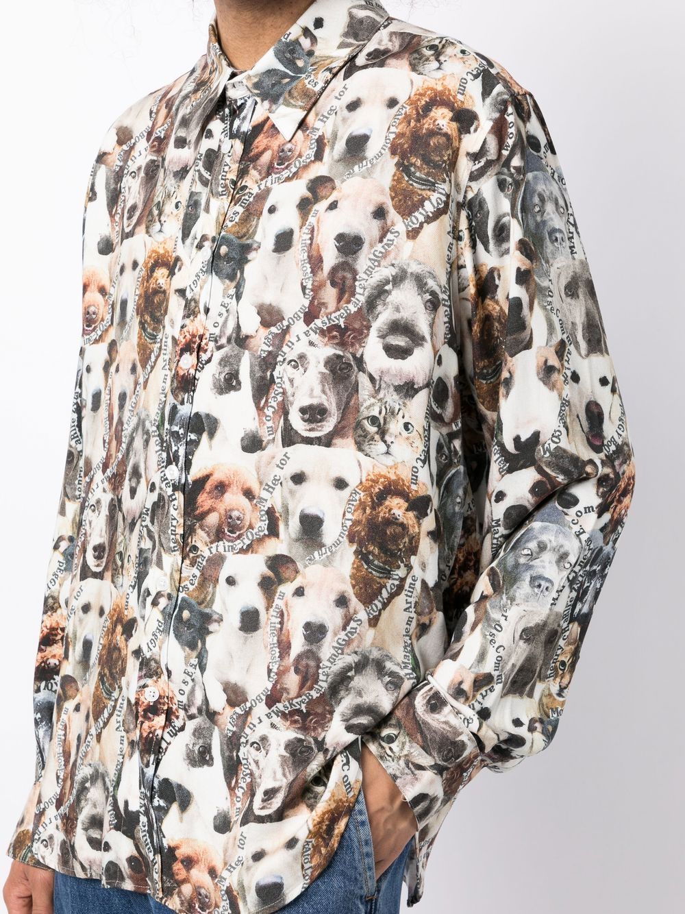 Pet-Print Short-Sleeved Shirt