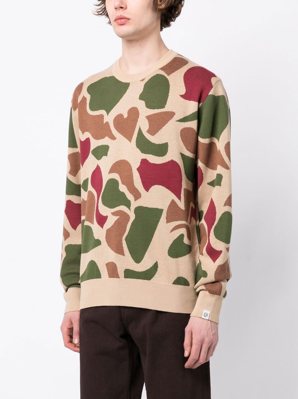 Camouflage-Pattern Crew Neck Jumper