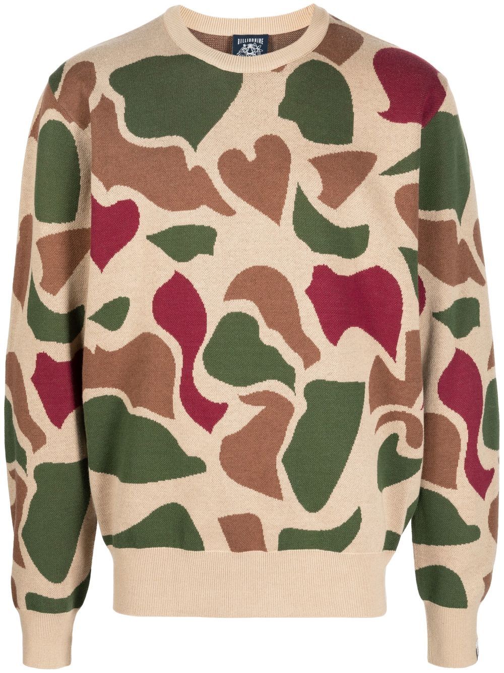 Camouflage-Pattern Crew Neck Jumper