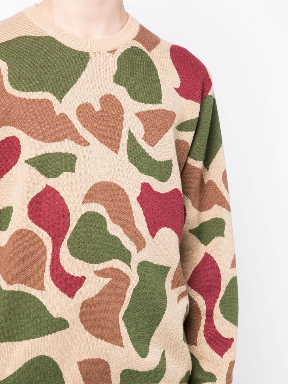 Camouflage-Pattern Crew Neck Jumper