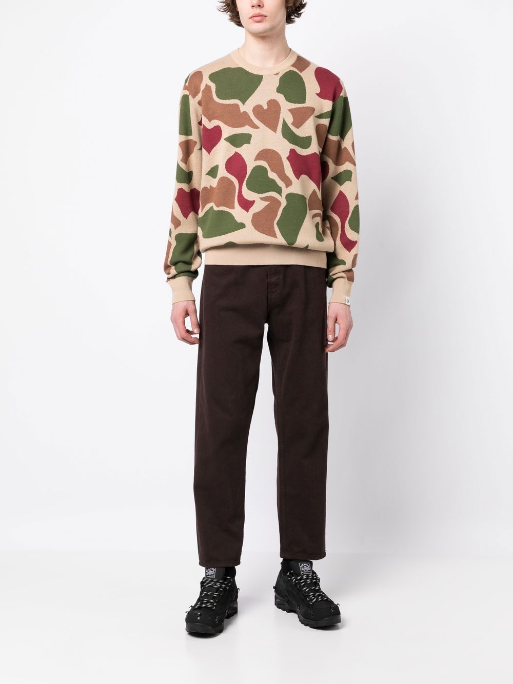 Camouflage-Pattern Crew Neck Jumper