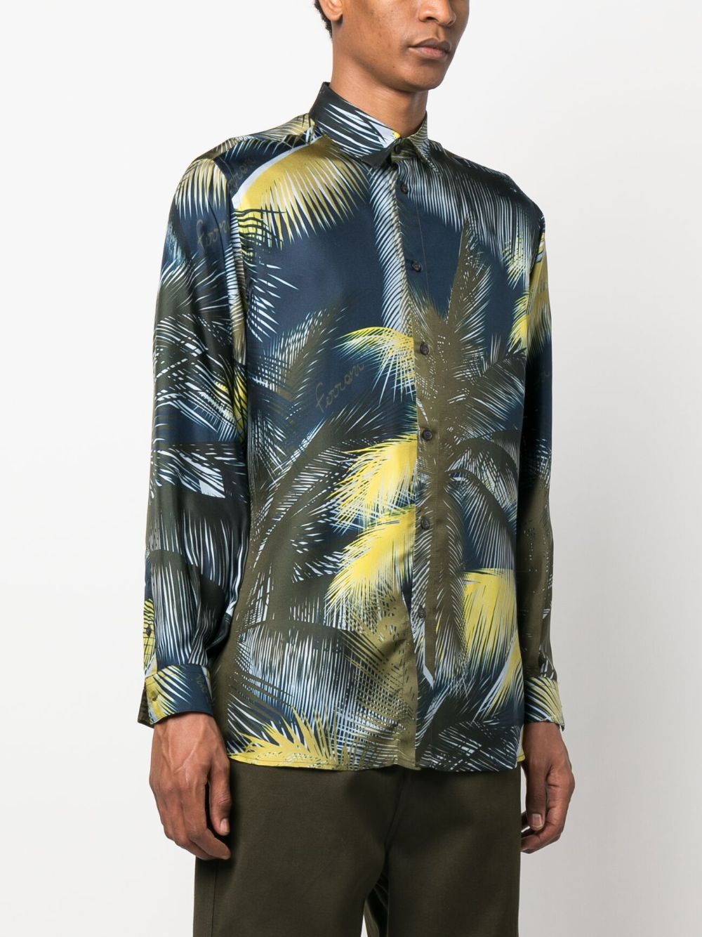 Graphic-Print Silk Shirt