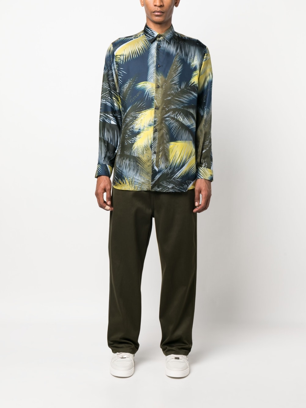 Graphic-Print Silk Shirt