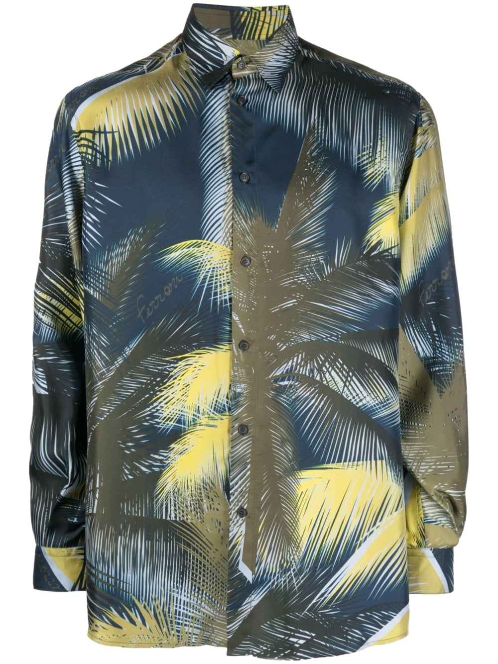 Graphic-Print Silk Shirt