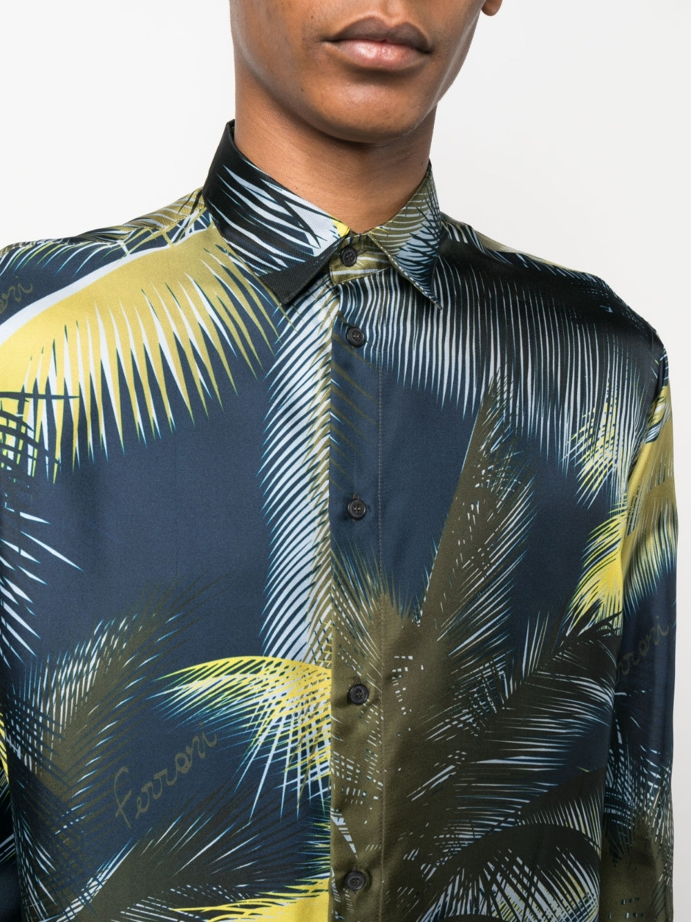 Graphic-Print Silk Shirt