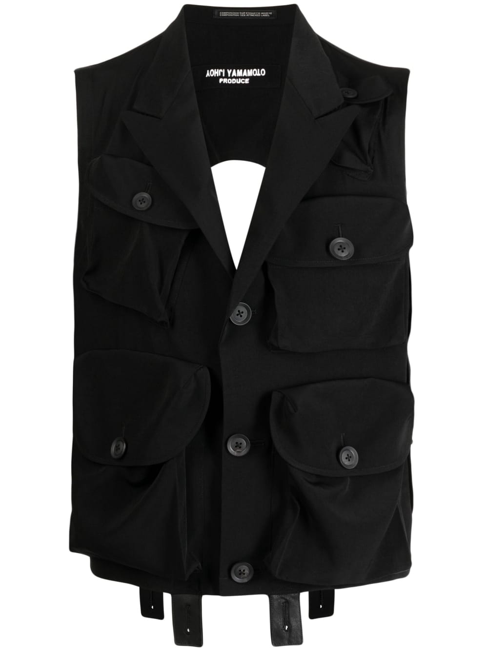 Peak-Lapel Sleeveless Vest