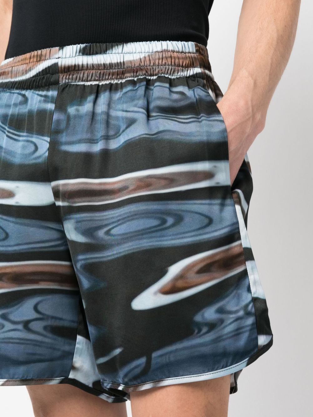 Graphic Print Track Shorts