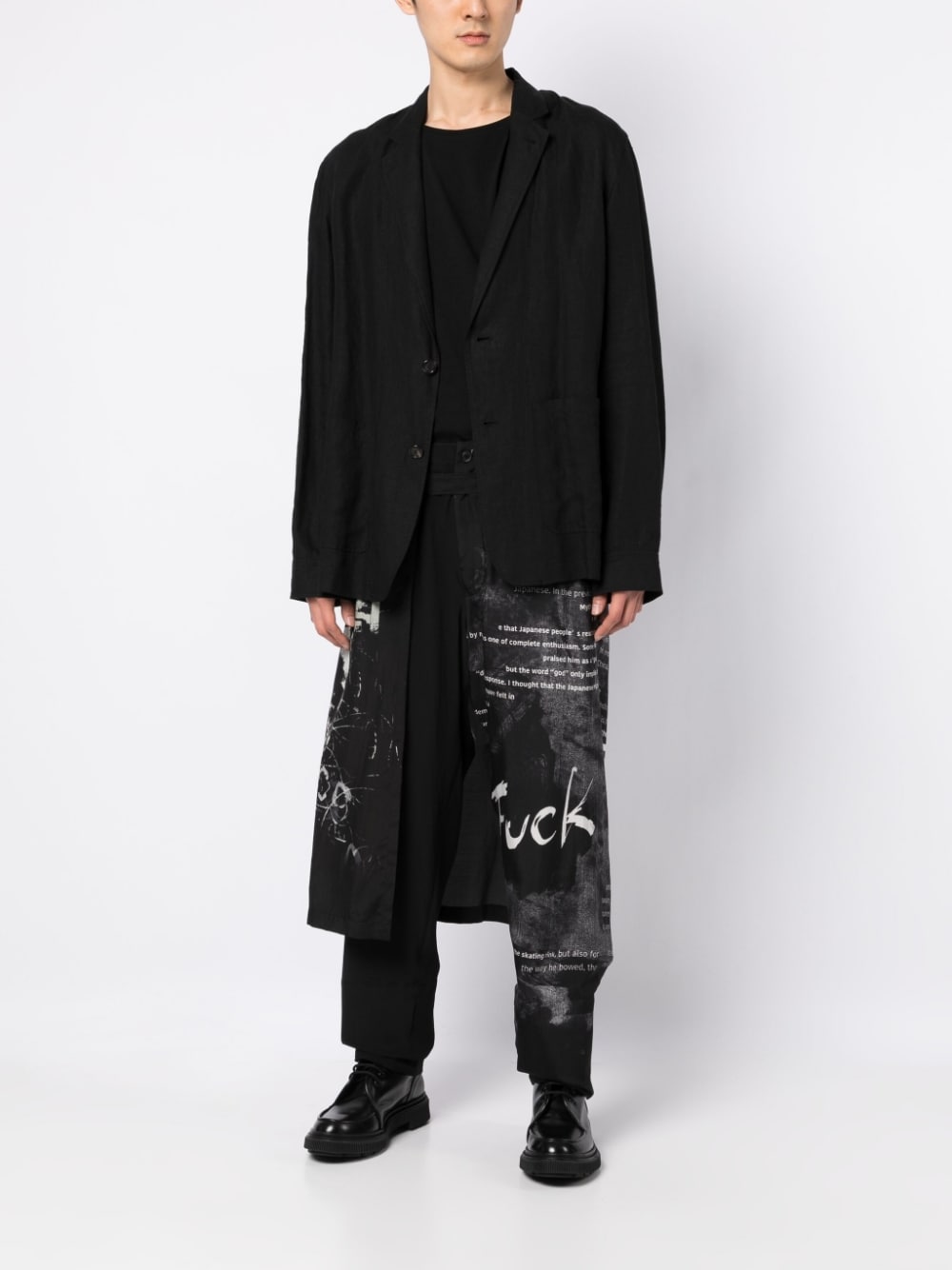 Overlapping-Panel Straight-Leg Trousers