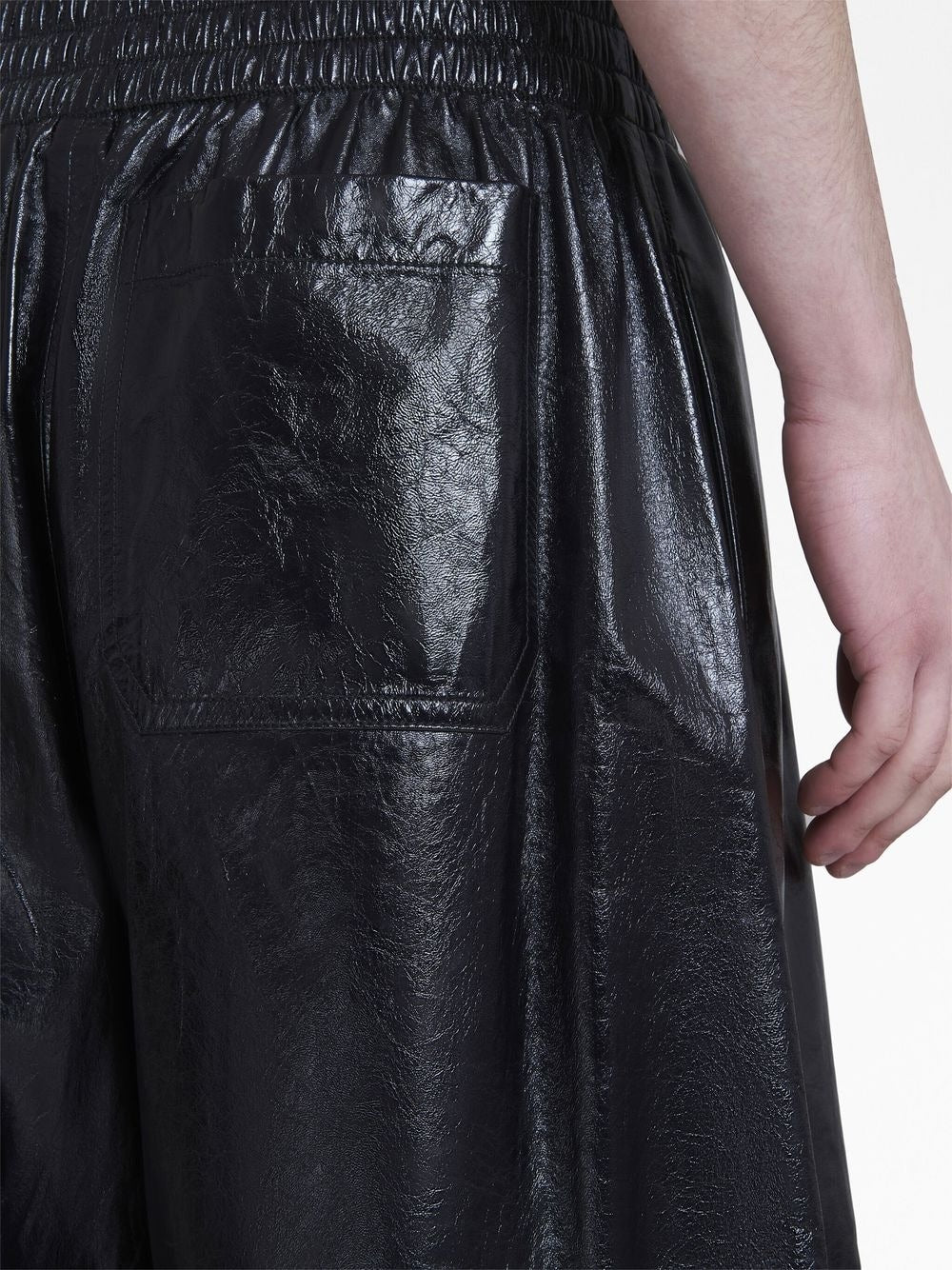 Elasticated Leather Shorts